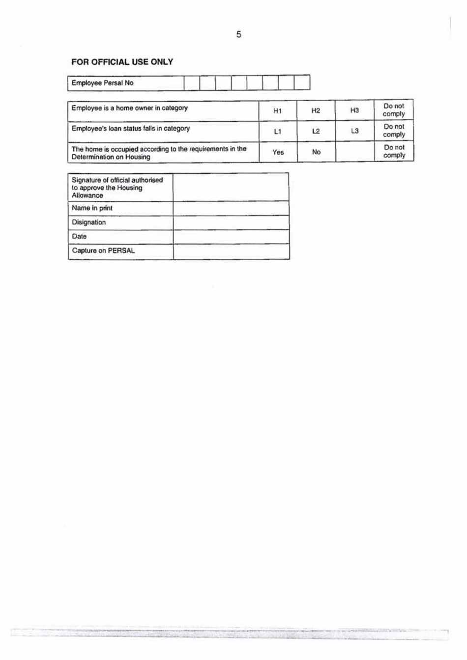 Gehs Employee Enrolment: Housing Allowance Application for Home-Owners - Western Cape, South Africa, Page 5