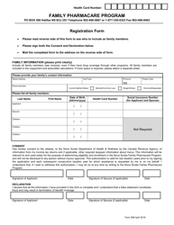 Document preview: Form 599 Family Pharmacare Program Registration Form - Nova Scotia, Canada