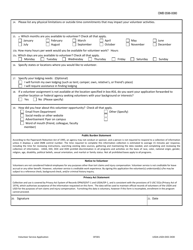 Optional Form 301 Volunteer Service Application - Natural and Cultural Resources, Page 2