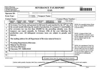 Form 3000 Severance Tax Report - Wyoming, Page 5