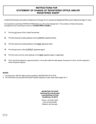 Statement of Change Registered Office and/or Registered Agent - Iowa, Page 2