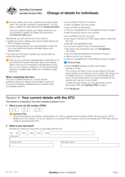 Form NAT2817 &quot;Change of Details for Individuals&quot; - Australia