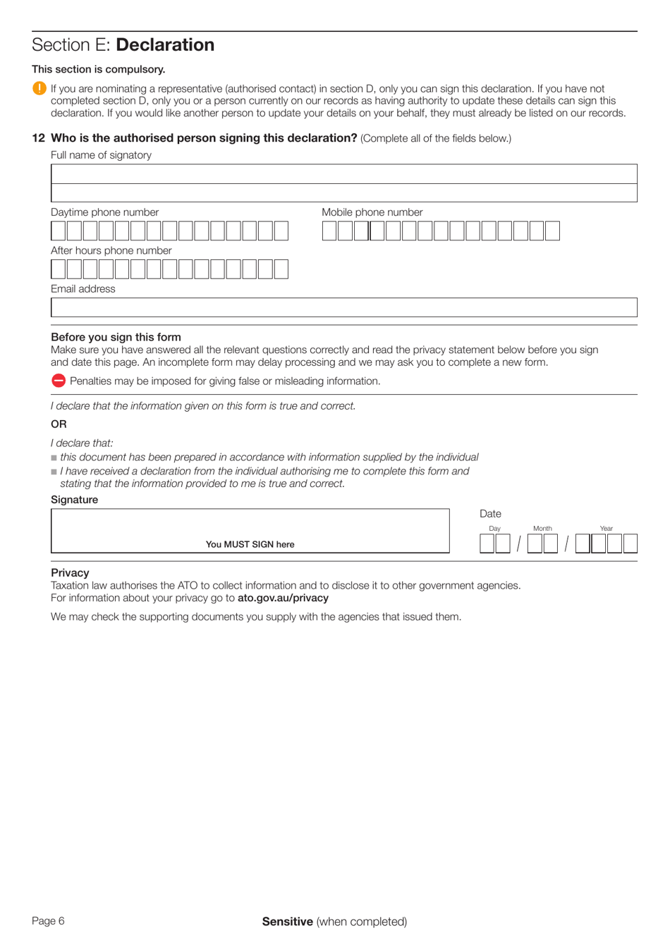 Form NAT2817 Change of Details for Individuals - Australia, Page 6