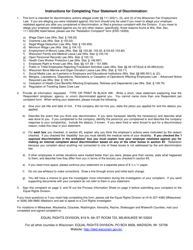 Form ERD-4206 Discrimination Complaint Wisconsin Fair Employment Law - Wisconsin, Page 2