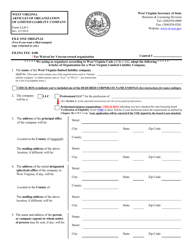 Document preview: Form LLD-1 Articles of Organization of Limited Liability Company - West Virginia