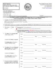 Form LLD-1 Articles of Organization of Limited Liability Company - West Virginia