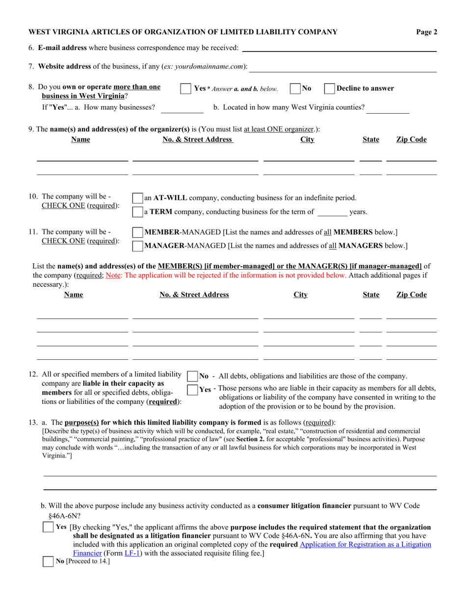 Form LLD-1 - Fill Out, Sign Online and Download Fillable PDF, West ...