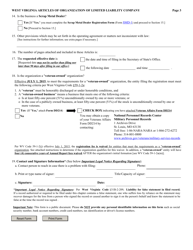 Form LLD-1 Articles of Organization of Limited Liability Company - West Virginia, Page 3