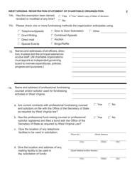 Form CHR-1 Registration Statement of Charitable Organizations - West Virginia, Page 3