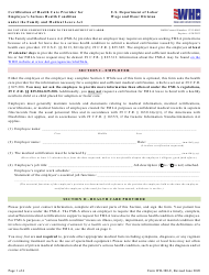 Form WH-380-E &quot;Fmla Certification of Health Care Provider for Employee's Serious Health Condition&quot;