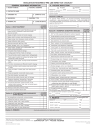Optional Form 296 Vehicle/Heavy Equipment Pre-use Inspection Checklist, Page 2