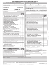Optional Form 296 Vehicle/Heavy Equipment Pre-use Inspection Checklist, Page 6