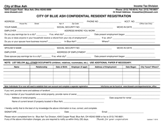 &quot;City of Blue Ash Confidential Resident Registration&quot; - City of Blue Ash, Ohio, Page 2