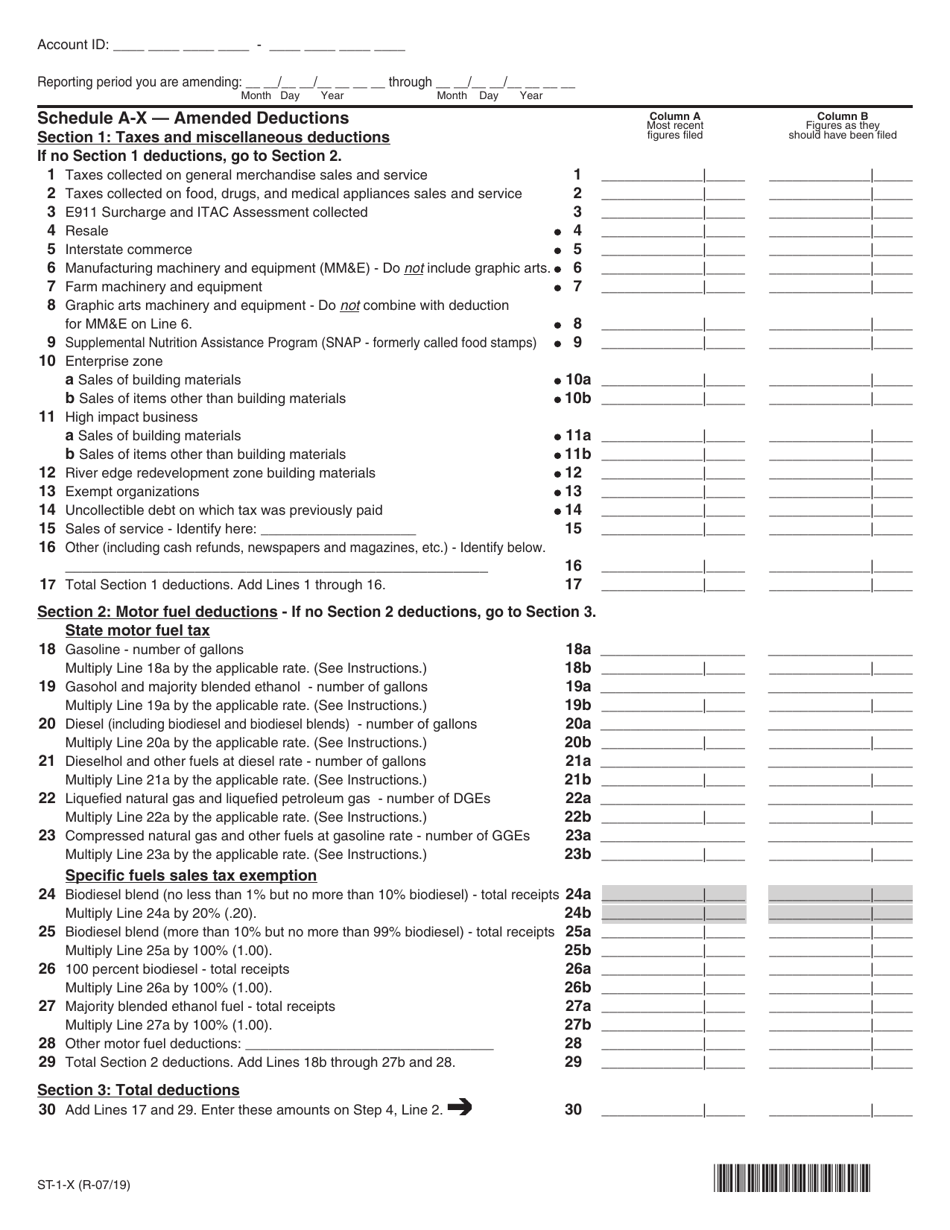 Form ST-1-X Amended Sales and Use Tax and E911 Surcharge Return - Illinois, Page 3