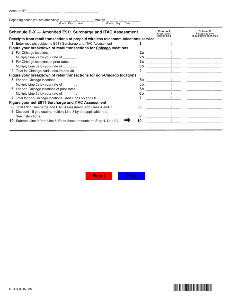 Form ST-1-X Amended Sales and Use Tax and E911 Surcharge Return - Illinois, Page 4