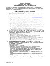 Document preview: Form 2004-6 Arkansas State and Local Sales/Use Taxes Claim for Refund - Arkansas