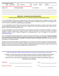 Business License Application - City of Bremerton, Washington, Page 2