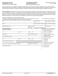 Document preview: Form HUD-52580-A Inspection Form Housing Choice Voucher Program
