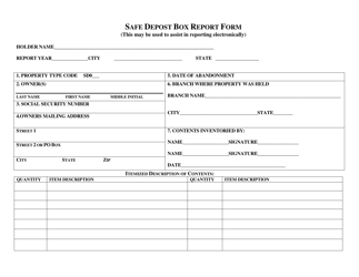 Safe Deposit Box Report Form - Iowa, Page 3