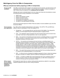 Form DE999CA Multi-Agency Form for Offer in Compromise - California, Page 2
