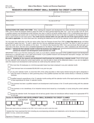 Form RPD-41298 Research and Development Small Business Tax Credit Claim Form - New Mexico