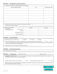 Form MF-100 Application for Fuel License - Wisconsin, Page 2