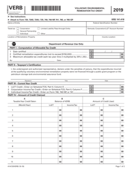 Form 41A720VERB Schedule VERB Voluntary Environmental Remediation Tax Credit - Kentucky