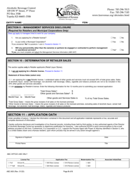 Form ABC-800 Kansas Liquor License Application - Kansas, Page 9