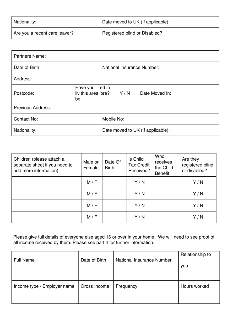Housing and Council Tax Benefit Application - South Norfolk, Norfolk, United Kingdom, Page 3