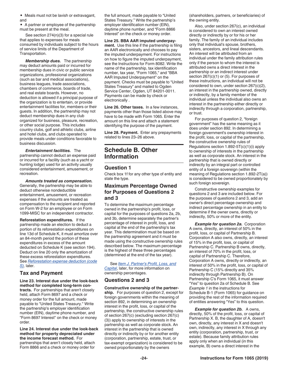 Instructions for IRS Form 1065 U.S. Return of Partnership Income, Page 24
