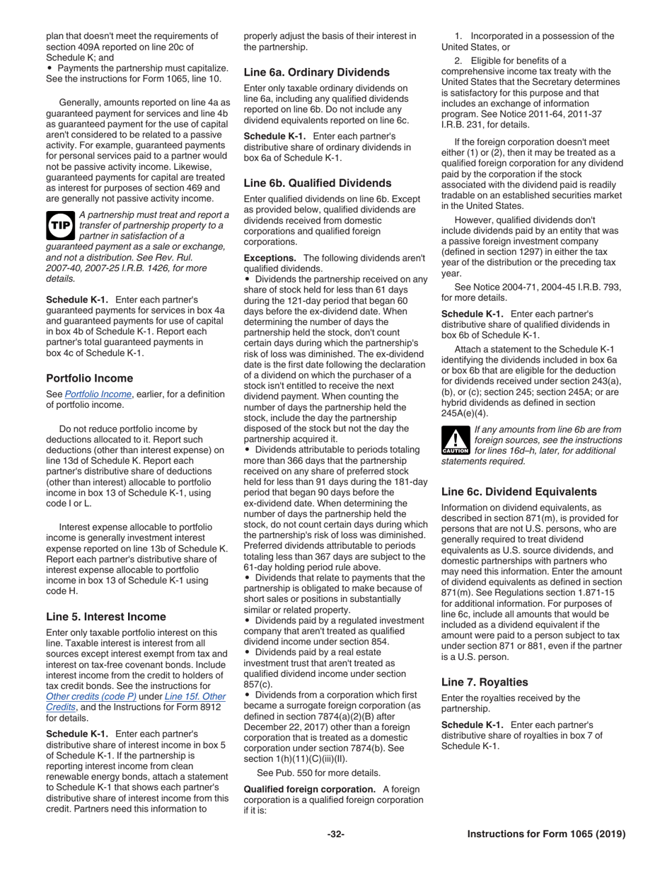 Instructions for IRS Form 1065 U.S. Return of Partnership Income, Page 32