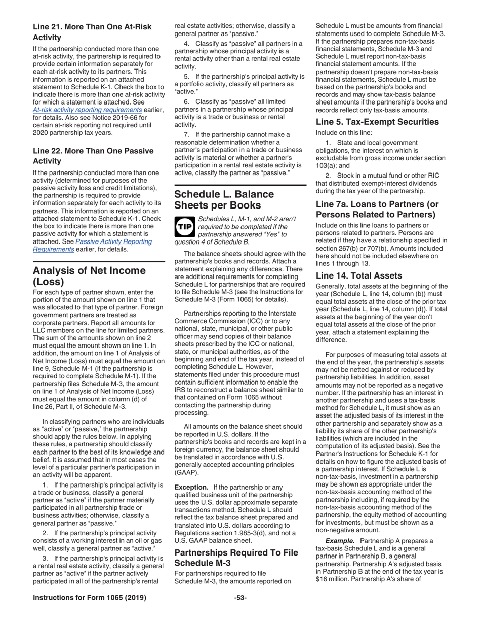 Instructions for IRS Form 1065 U.S. Return of Partnership Income, Page 53
