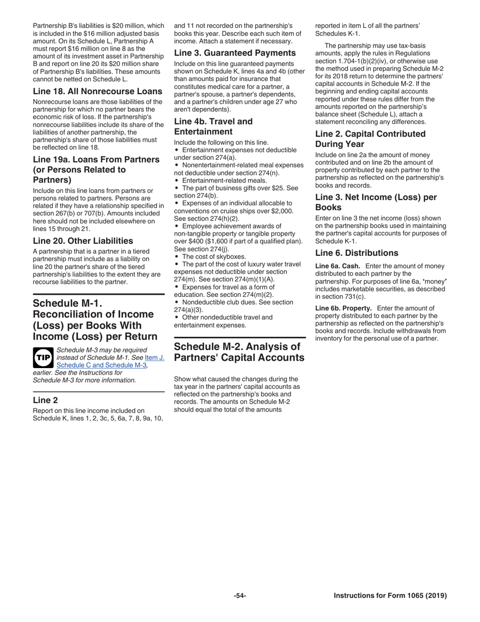 Instructions for IRS Form 1065 U.S. Return of Partnership Income, Page 54