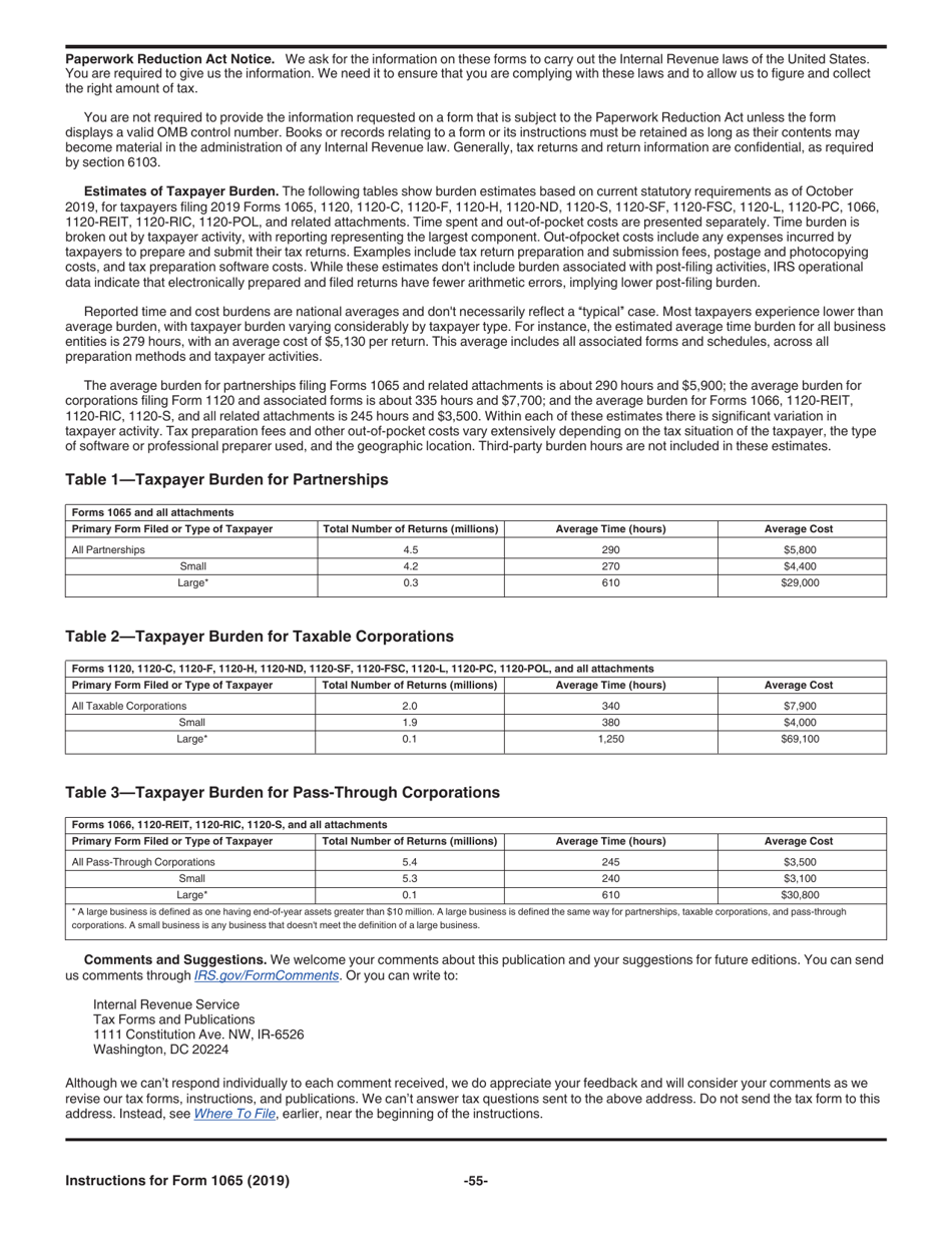 Instructions for IRS Form 1065 U.S. Return of Partnership Income, Page 55