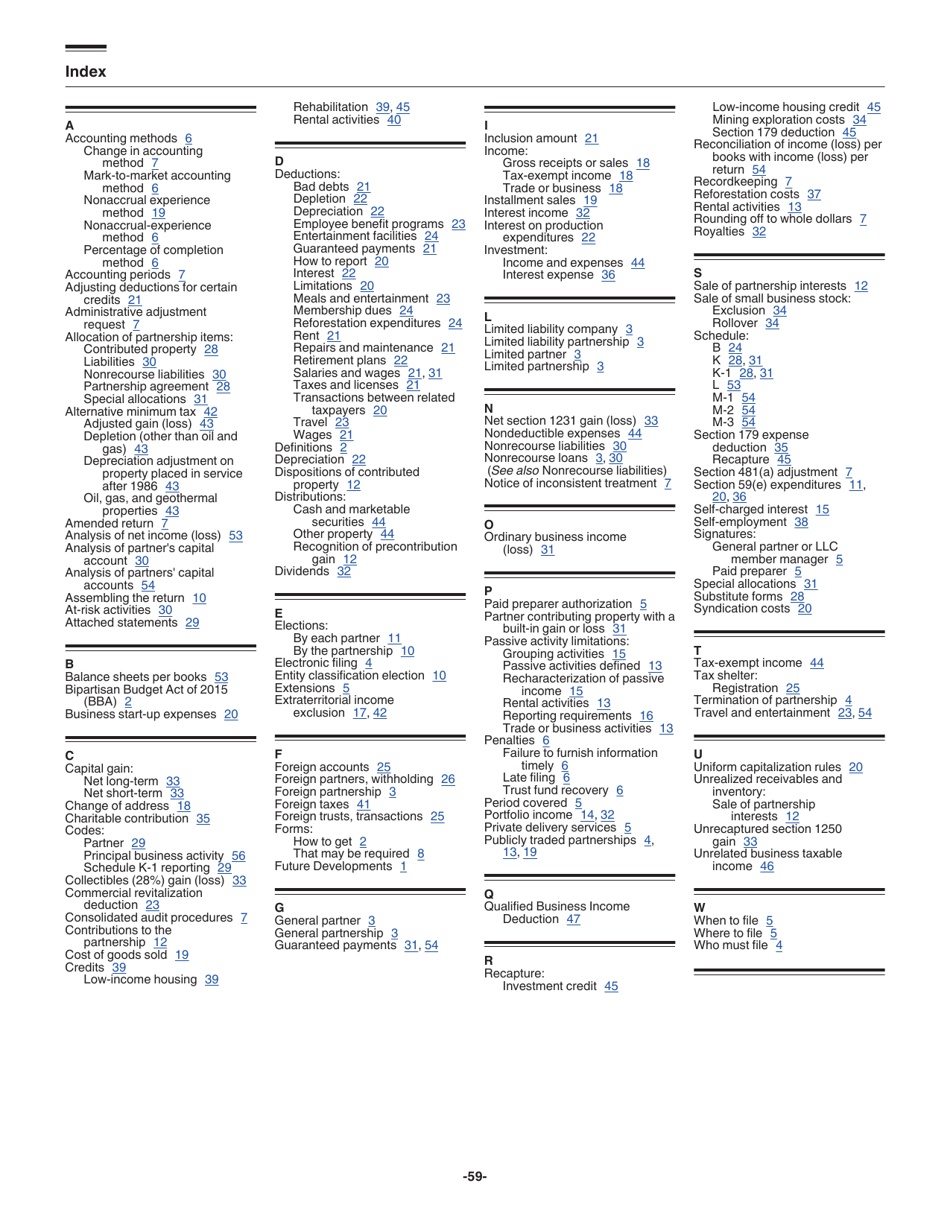 Instructions for IRS Form 1065 U.S. Return of Partnership Income, Page 59