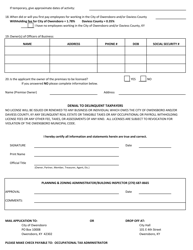 Occupational Business License Application - City of Ownesboro, Kentucky, Page 2