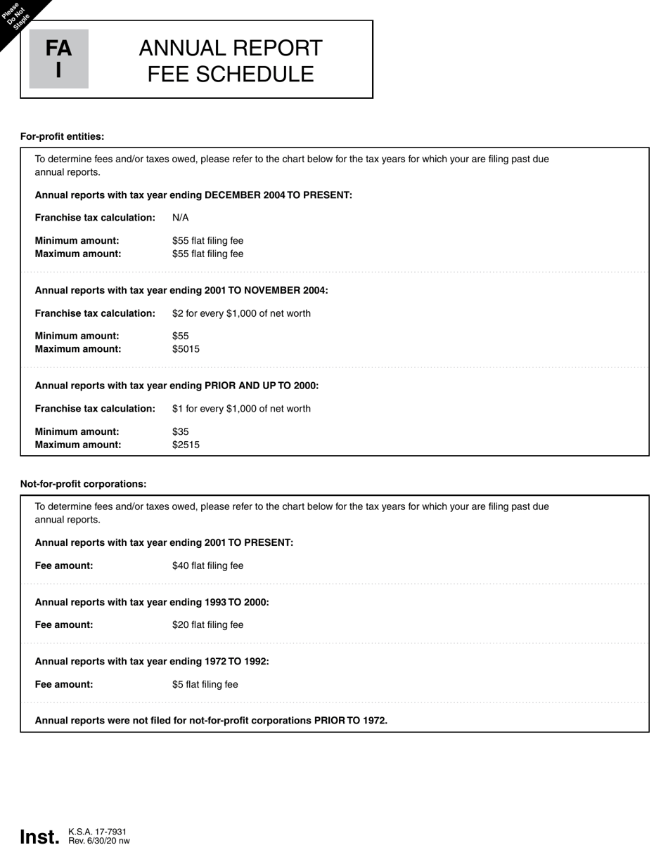 Form FA Application for Registration of Foreign Covered Entity - Kansas, Page 3
