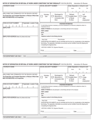 Form 60-0154 Notice of Separation or Refusal of Work Under Conditions That May Disqualify - Iowa