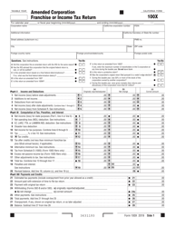 Form 100X Amended Corporation Franchise or Income Tax Return - California