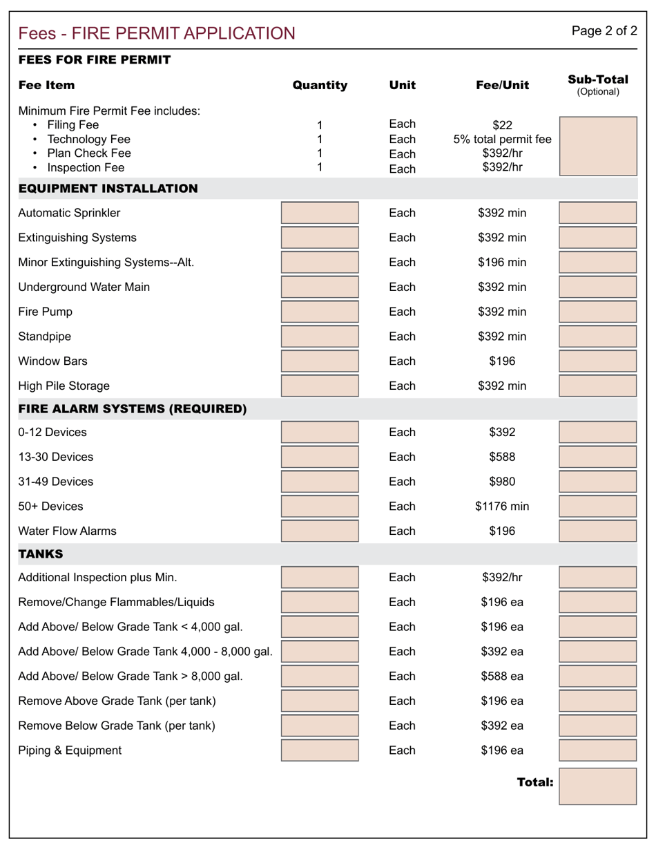 Fire Permit Application - Construction, Equipment Installation - City of Berkeley, California, Page 2