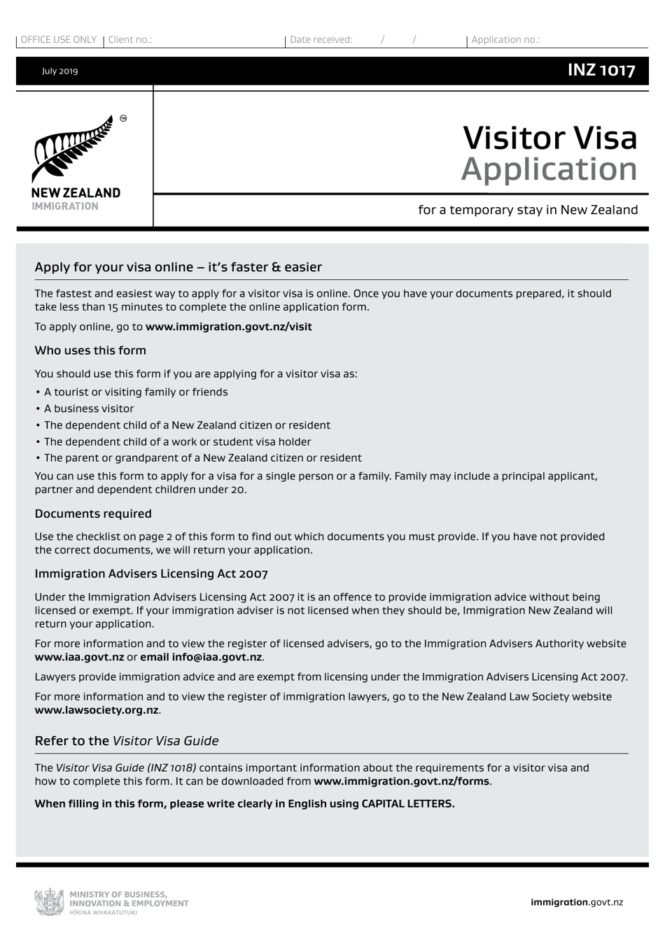 Form INZ1017 Fill Out Sign Online And Download Printable PDF New Zealand Templateroller