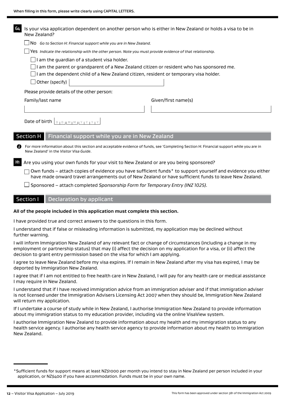 Form INZ1017 - Fill Out, Sign Online and Download Printable PDF, New ...