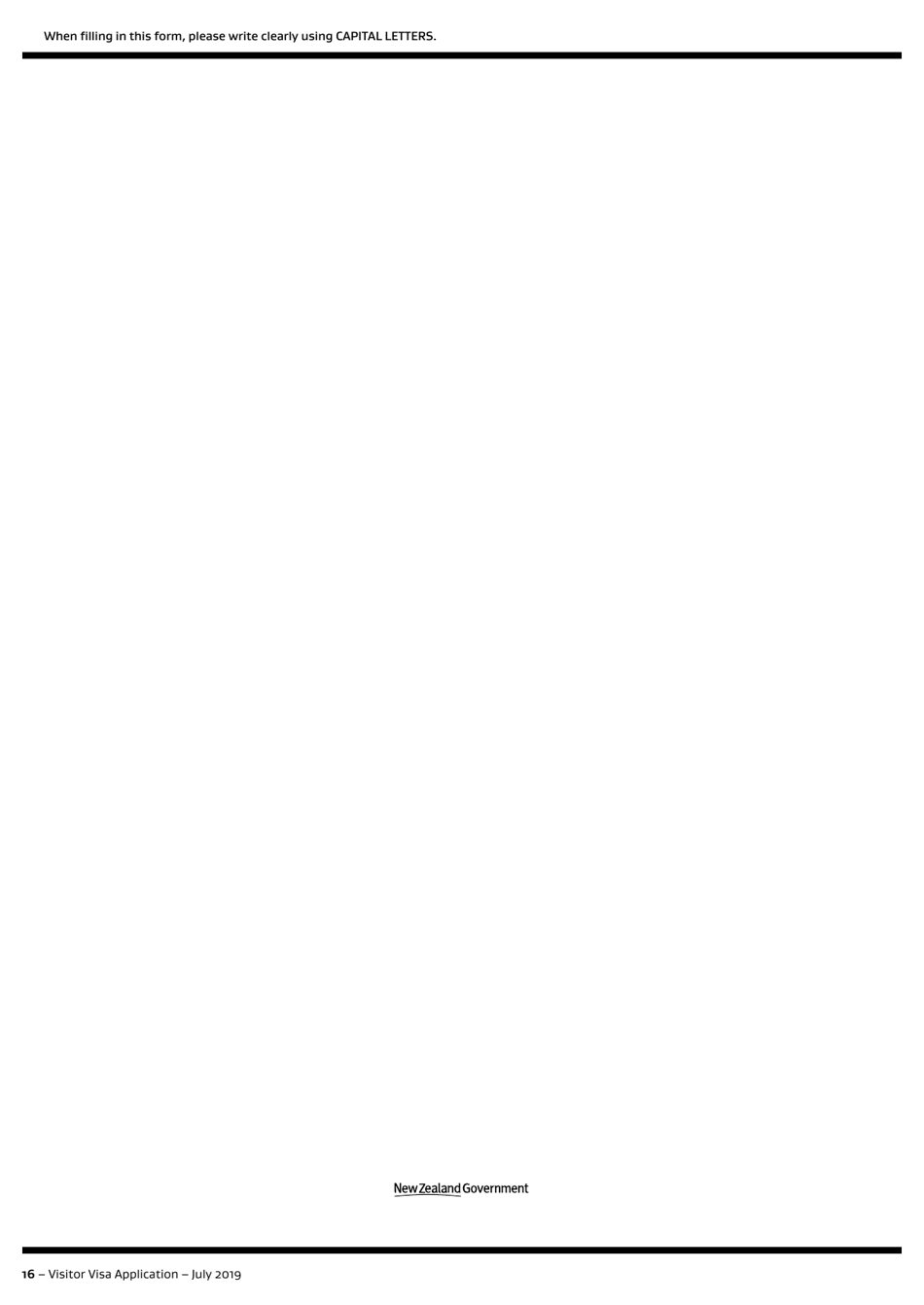 Form INZ1017 Visitor Visa Application for a Temporary Stay in New Zealand - New Zealand, Page 16