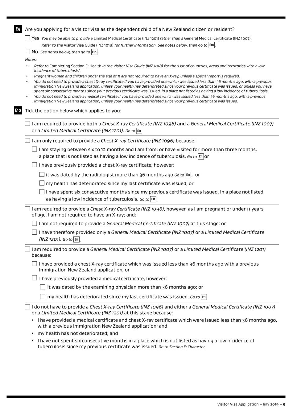 Form INZ1017 Visitor Visa Application for a Temporary Stay in New Zealand - New Zealand, Page 9