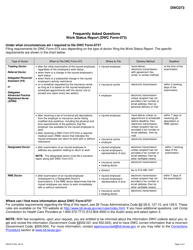 DWC Form 073 Texas Workers&#039; Compensation Work Status Report - Texas, Page 2