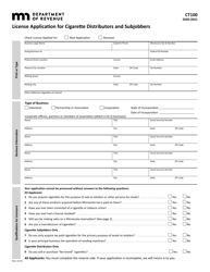 Form CT100 License Application for Cigarette Distributors and Subjobbers - Minnesota, Page 6