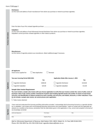 Form CT100 &quot;License Application for Cigarette Distributors and Subjobbers&quot; - Minnesota, Page 7