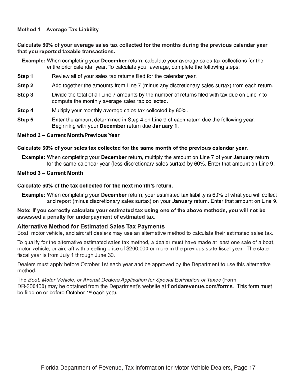 Tax Information for Motor Vehicle Dealers - Florida, Page 22