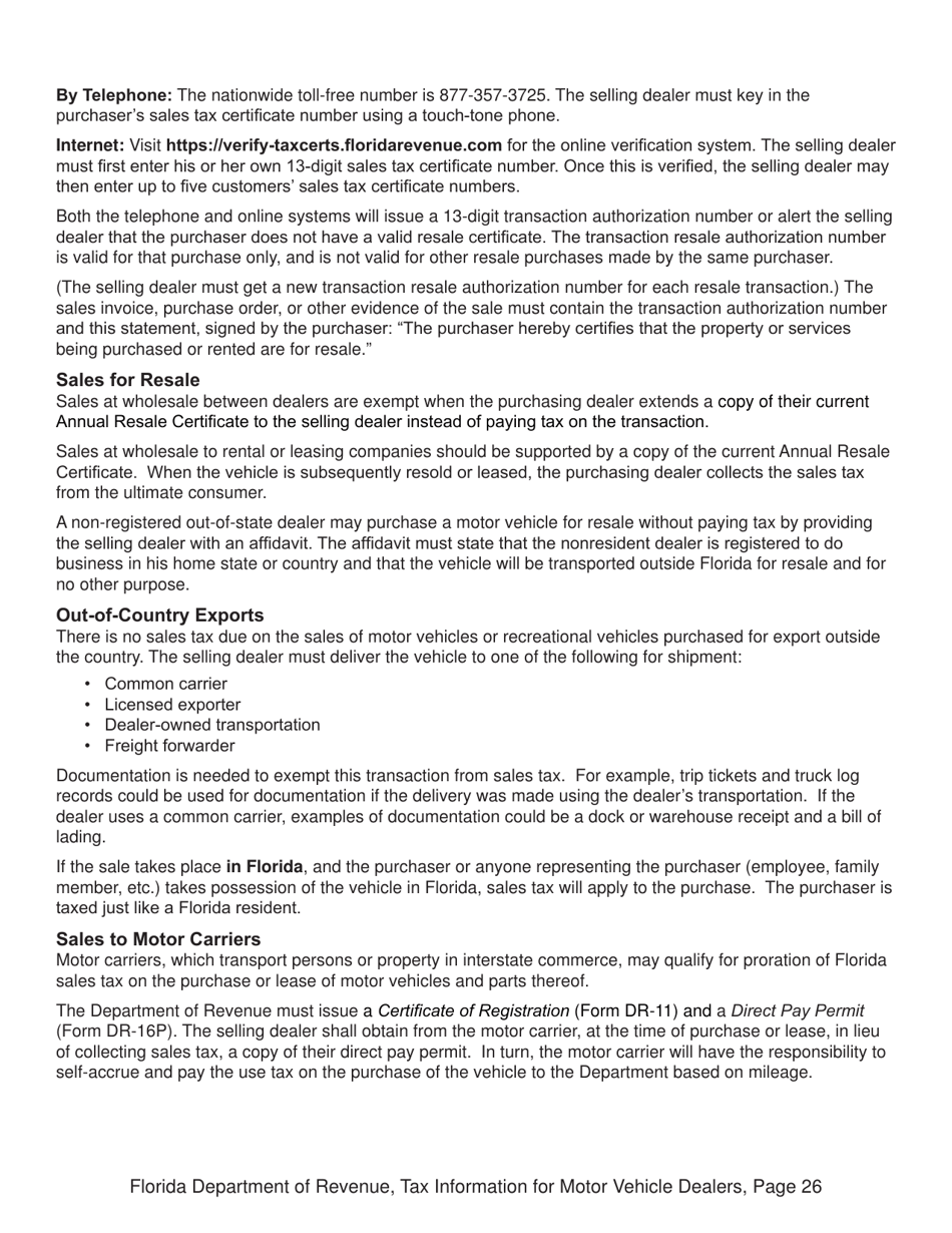 Tax Information for Motor Vehicle Dealers - Florida, Page 31