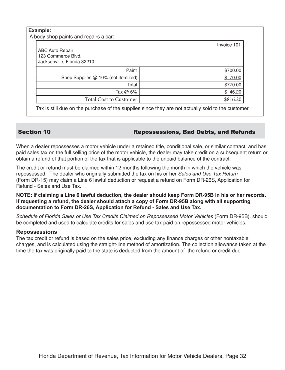 Tax Information for Motor Vehicle Dealers - Florida, Page 37